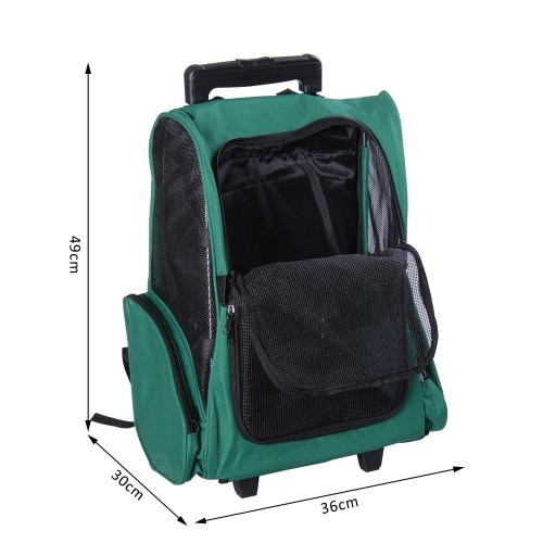 Carrinho/transportador 2 em 1 para animais de estimação PawHut, verde