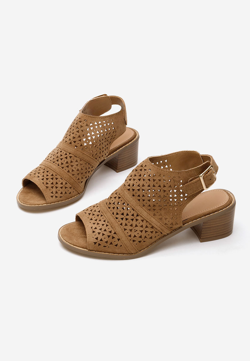 Sandales à petit talon kaki Skarlet