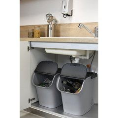 Poubelle de tri TriHome, 40 litres, ciment/anthracite