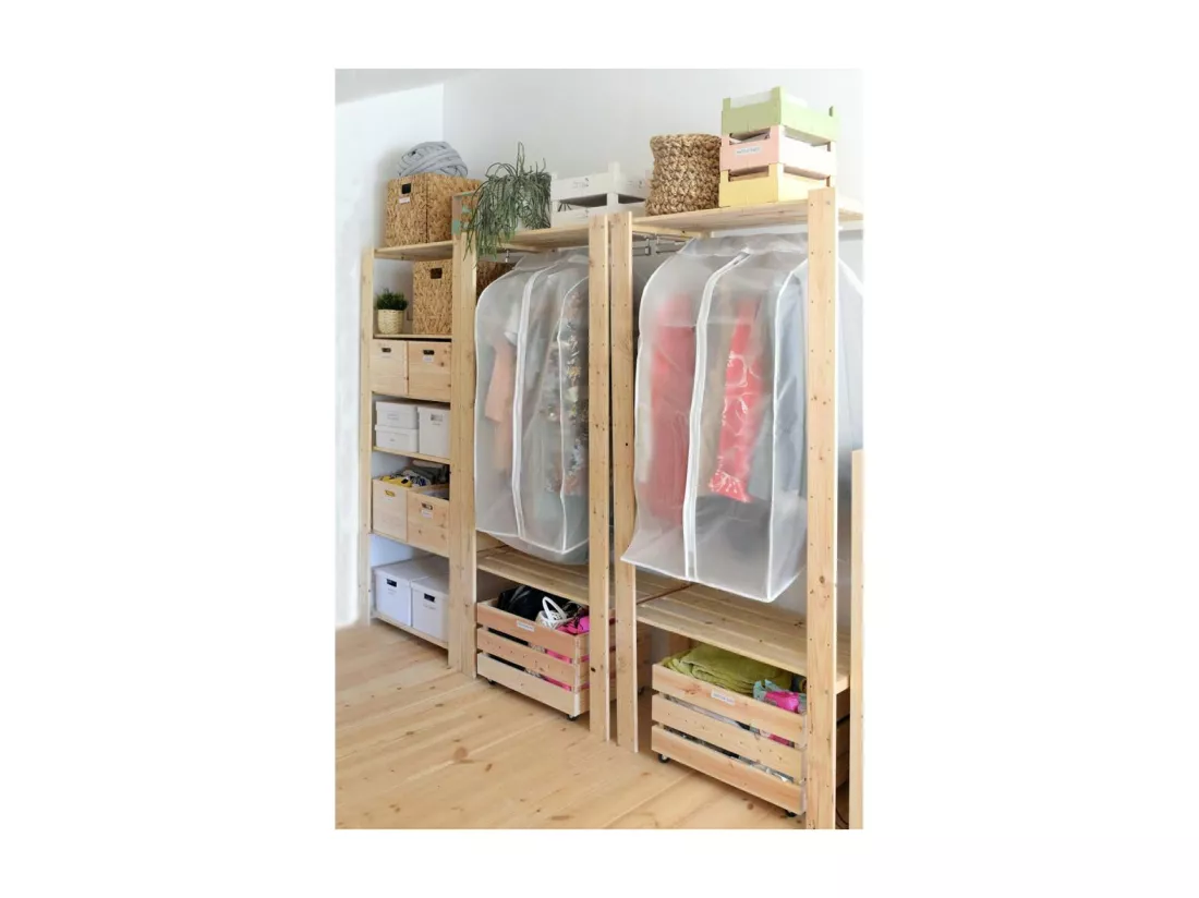 Penderie en pin massif Evolution Hauteur 174 cm