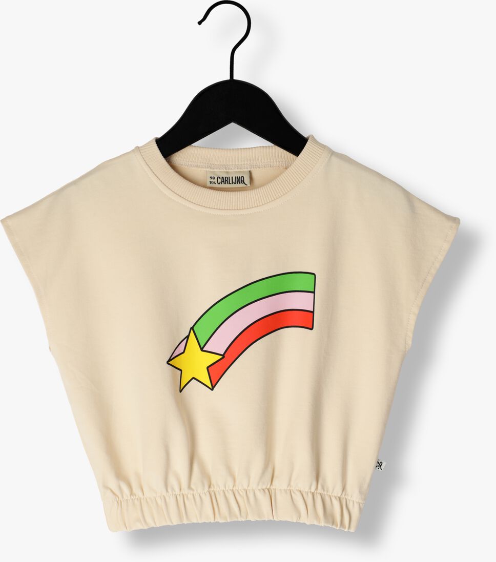 CARLIJNQ witte carlijnq top basic - balloon top with print
