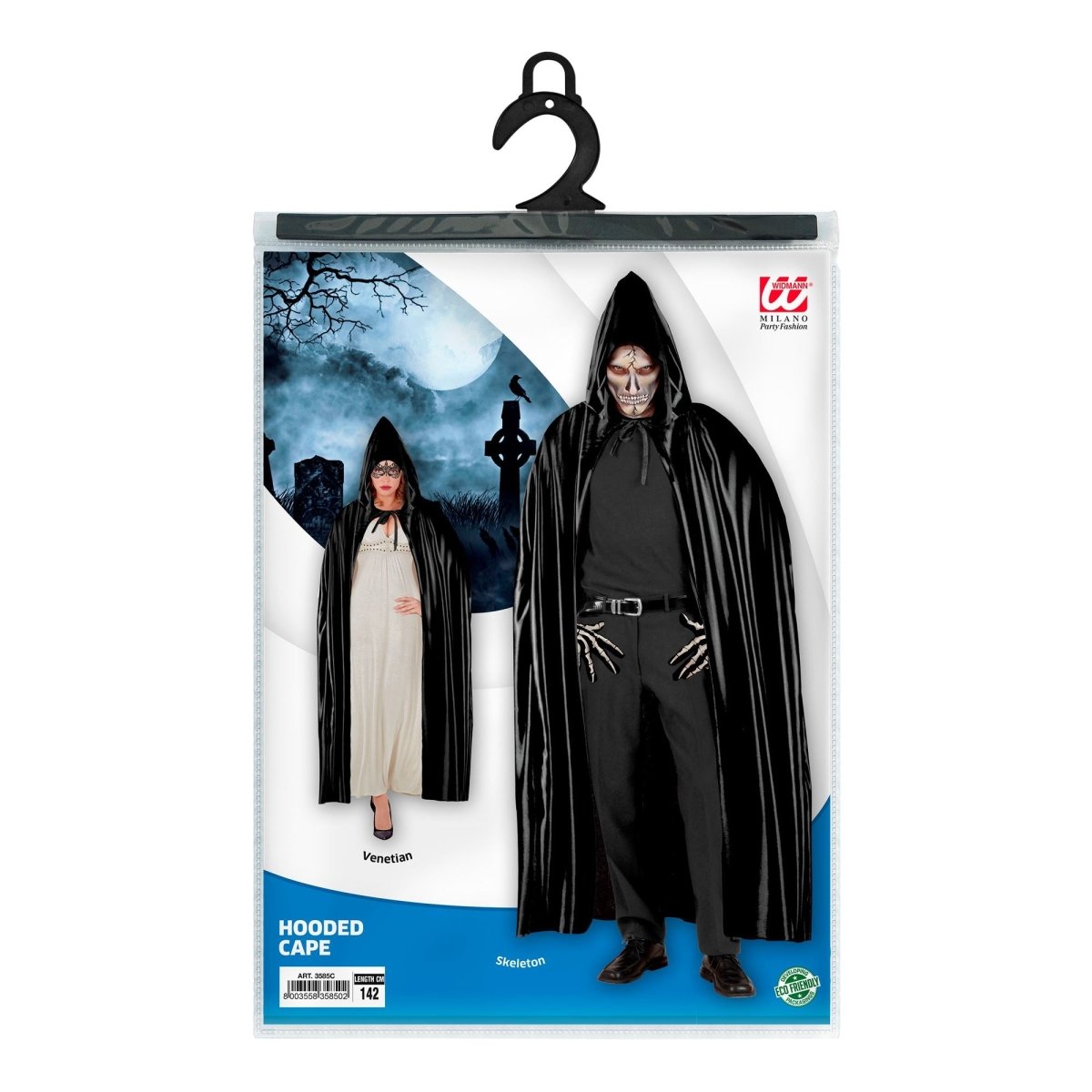 Halloween Cape Zwart 1,42m