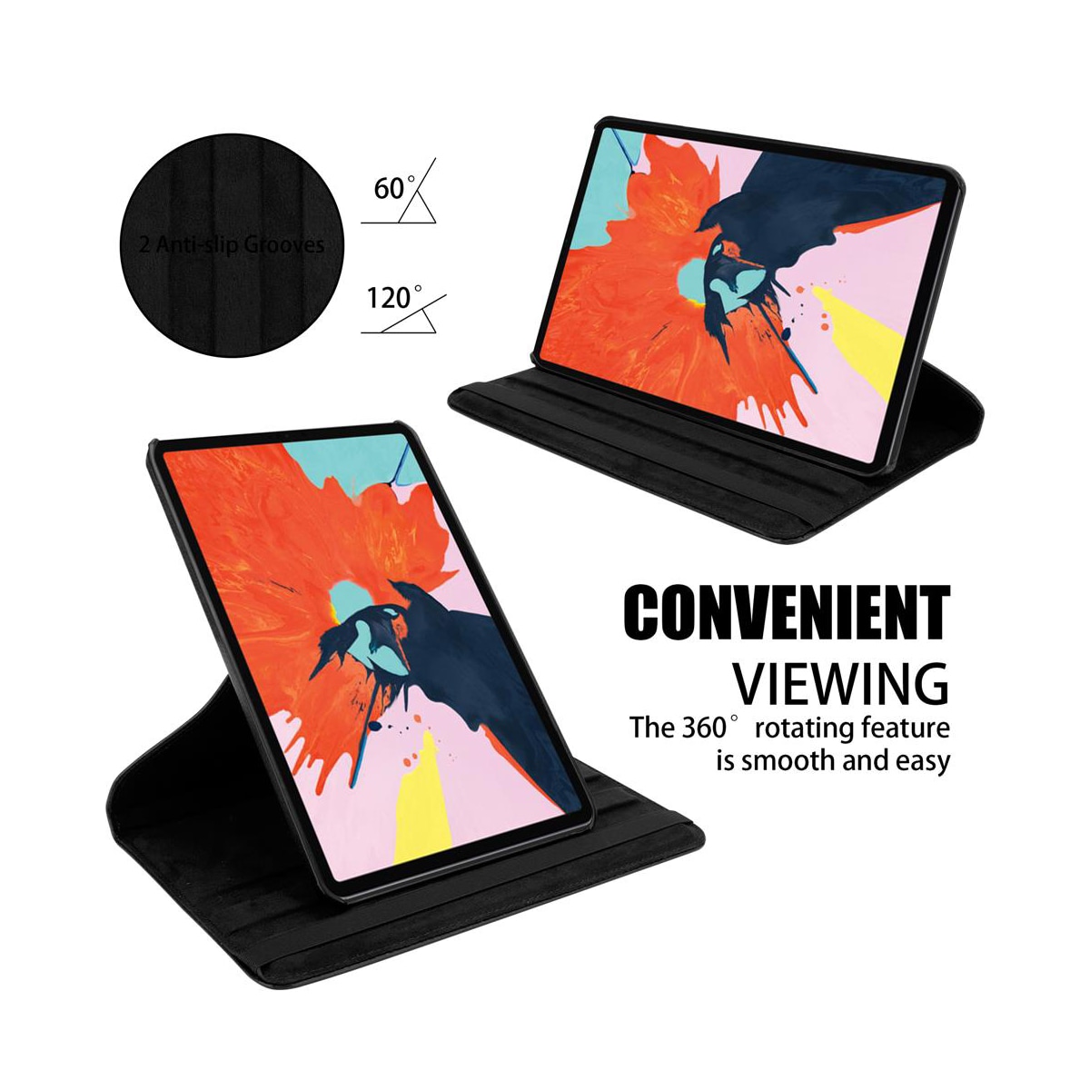 iPad PRO 2018 (12.9 tomme) deksel til nettbrett (svart)
