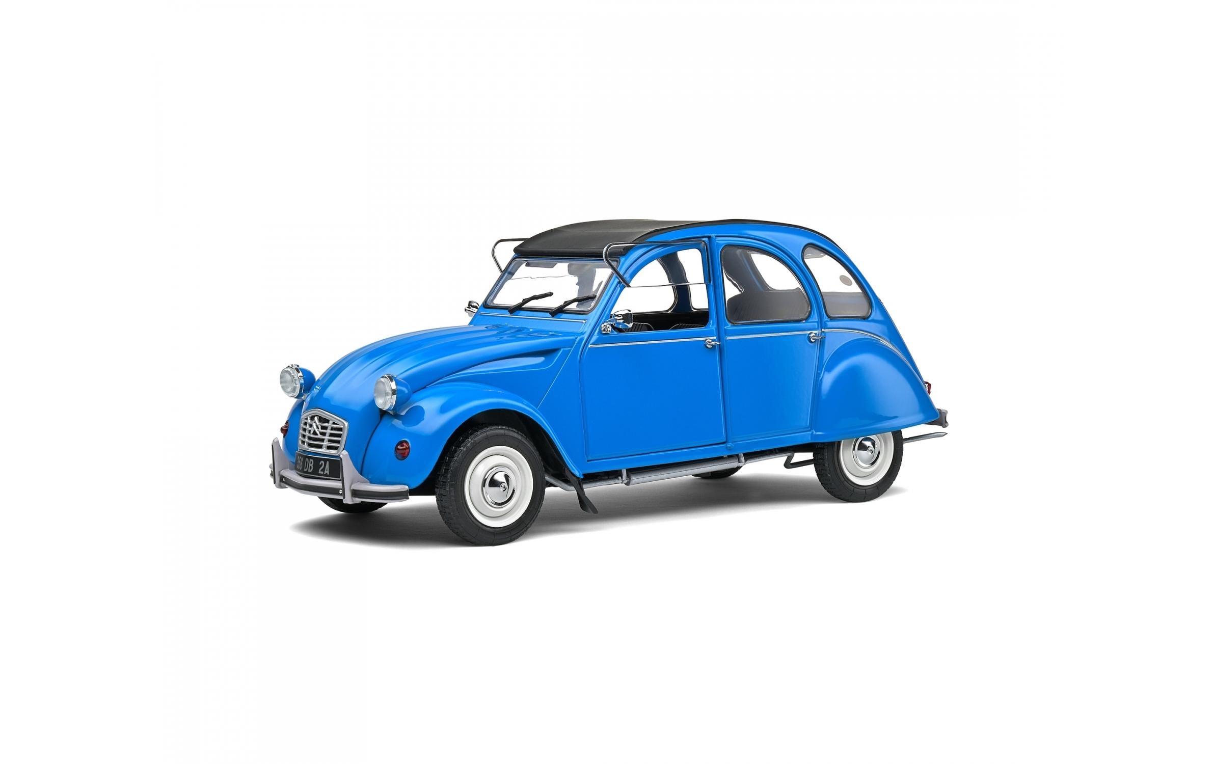 Citroen 2CV6 Petrole Blau, 1:18Detailgetreues Modellauto für Sammler im Massstab 1:18