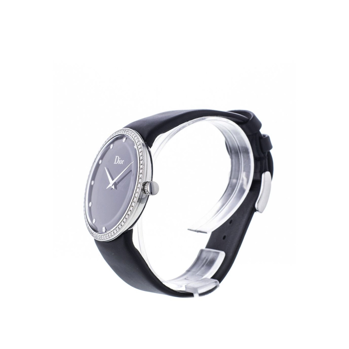 Montre d'occasion Dior D femme acier bracelet textile noir