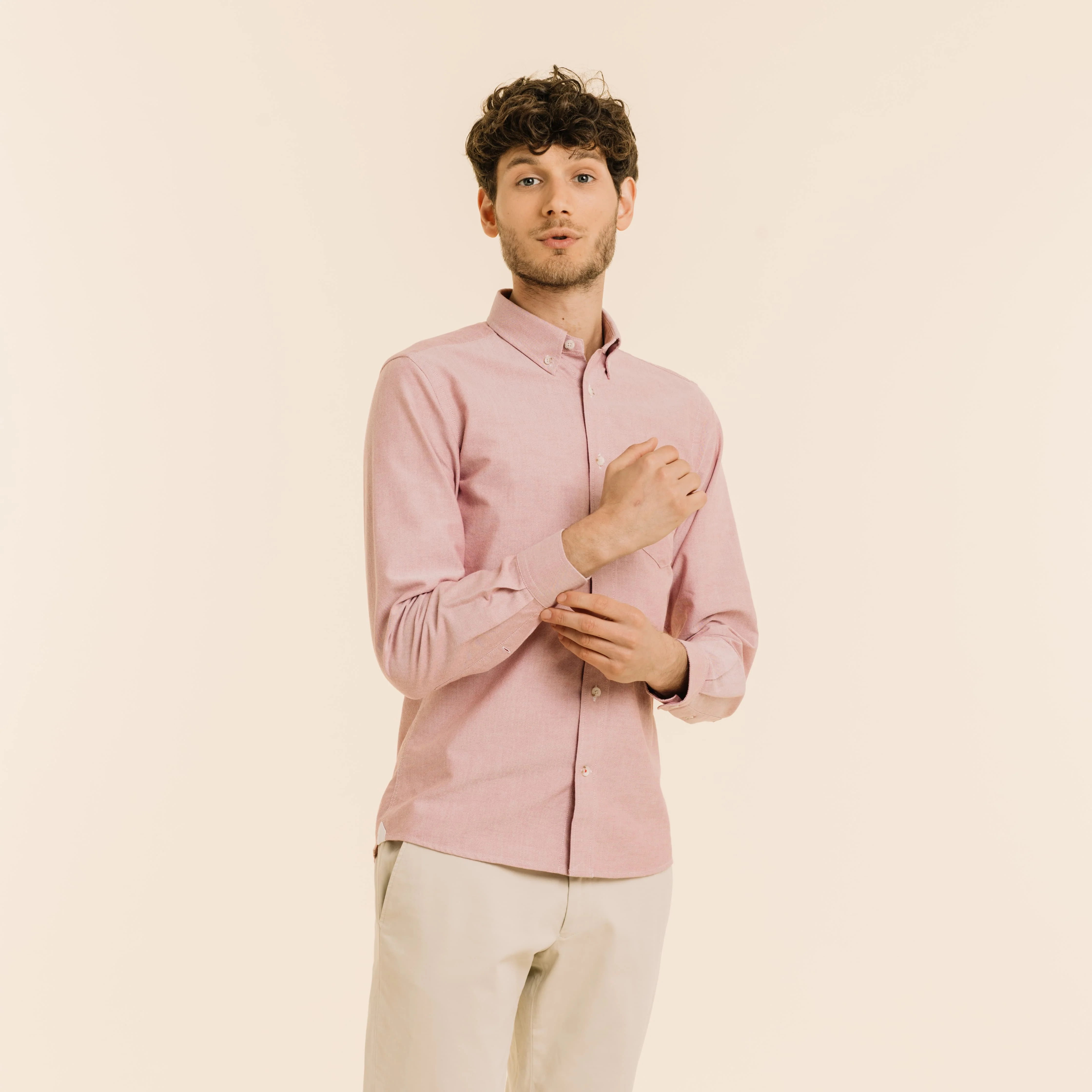 Burgundy Oxford shirt