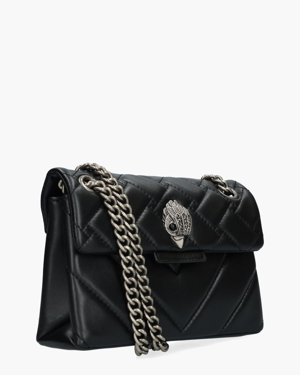 Kurt Geiger Mini Leather Kensington X Bag Zwart/Zilver Tas