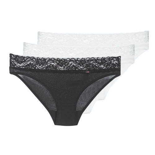 DIM - COTON FEMININE 2+1 GRATUIT - Noir / Blanc