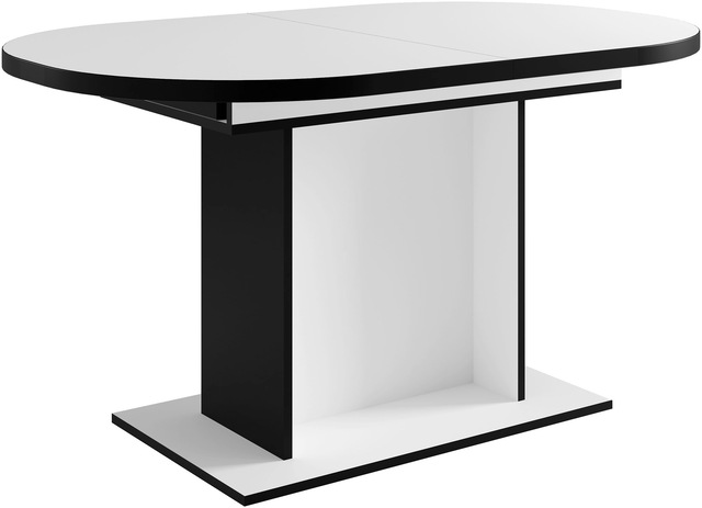GOODproduct Essgruppe »Basel, Tischgruppe mit 4 Stühlen, Esstisch ausziehbar 140 - 180 cm« Set, Otto's DAUERTIEFPREIS, 5 Stk. tlg. BESTSELLER, Sitzgruppe, Tisch, Stühle, ovale Tischplatte, Säulentisch