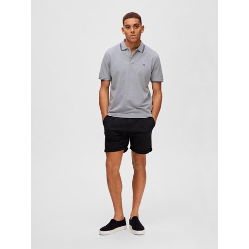 Selected Homme Dante Sport Polo T-shirt, Medium Grey Melange, S