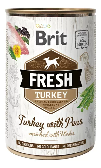 Brit Fresh vådfoder kalkun m. ærter - 400 g.
