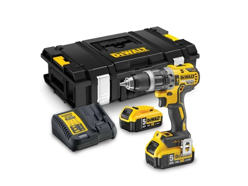 DeWALT DCD796P2 18V XR LI-ION Kompakt Slagboremaskine - inkl. 2 x 5Ah batterier, oplader, kuffert