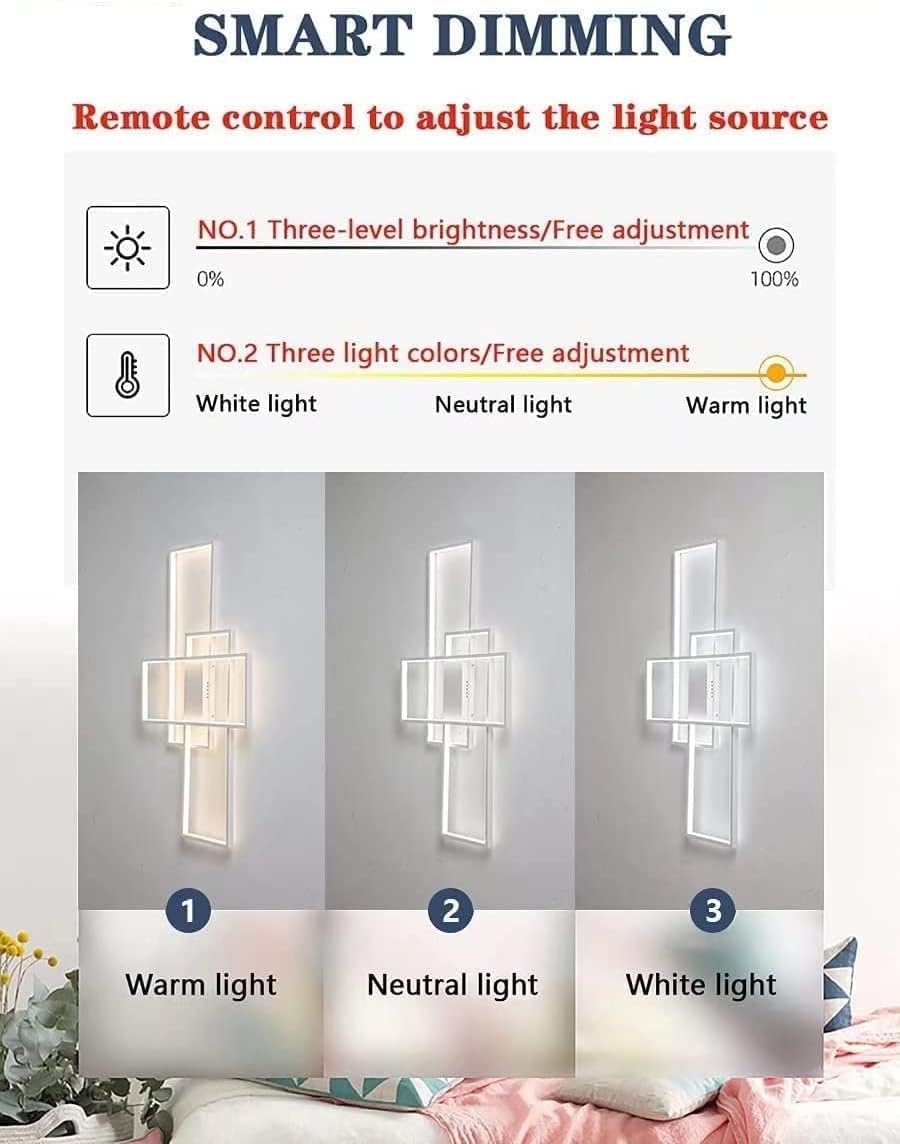 LED Deckenleuchte 80CM, Deckenlampe Wohnzimmer Black, 3000K-6000K Dimmbar Rechteckige Wohnzimmerlampe Aluminium Acryl Schlafzimmer Moderne Lampe Mit Fernbedienung