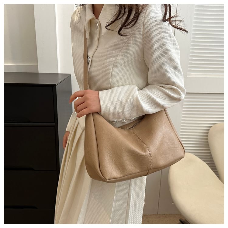 Maorong - Effen imitatieleren crossbodytas