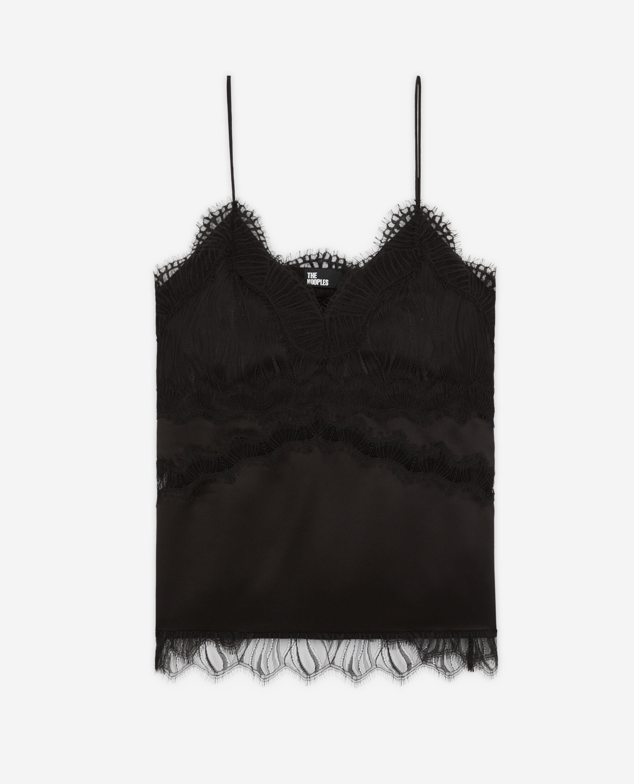 Caraco noir avec détails en dentelle