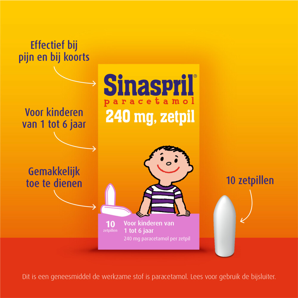 Sinaspril Paracetamol 240mg Zetpil10 stuks