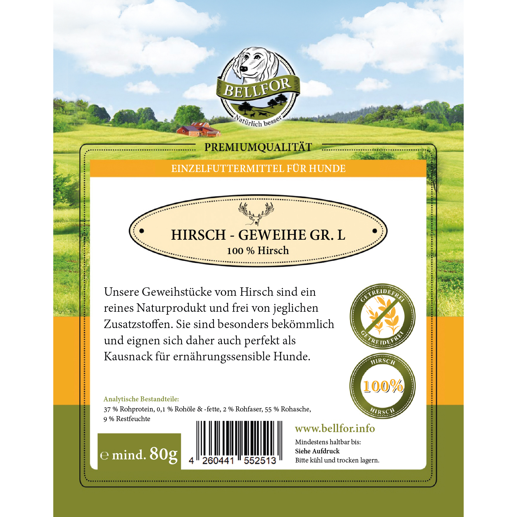 Snack pour chien - bois de cerf l - hirsch-geweihe l - 80g