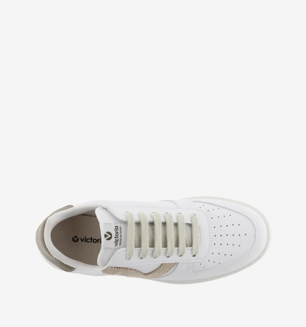 MADRID EFFET CUIR CONTRASTANT Baskets sport unisexe TAUPE