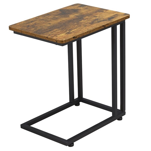 Yaheetech Vintage Beistelltisch Sofatisch Couchtisch mit Metallrahmen Kaffeetisch für Schlafzimmer und Wohnzimmer
