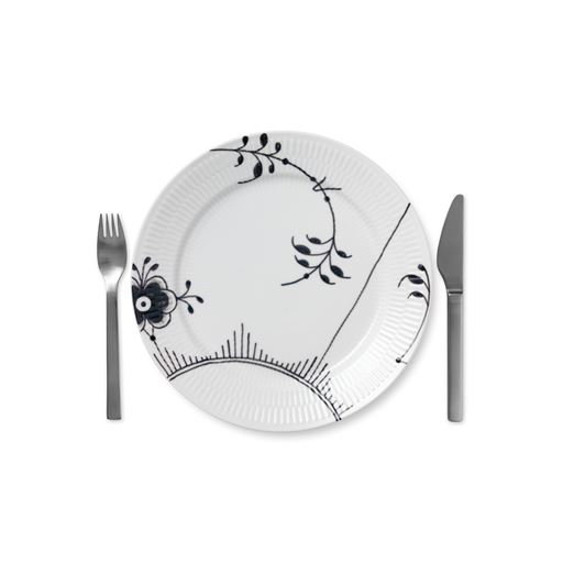Royal Copenhagen Sort Mega Riflet Middagstallerken, Mønster 2, Ø27 cm