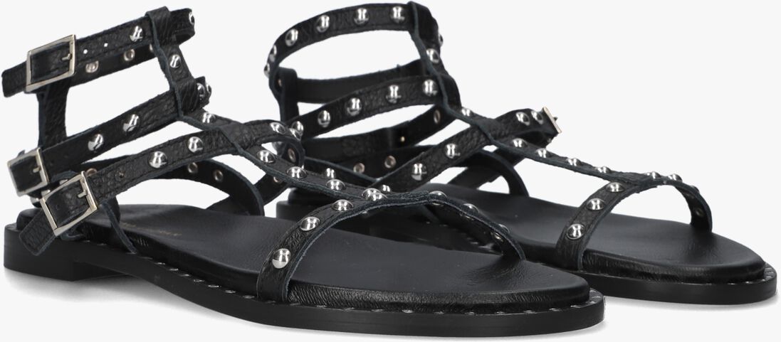 zwarte stefano lauran platte sandalen 24202