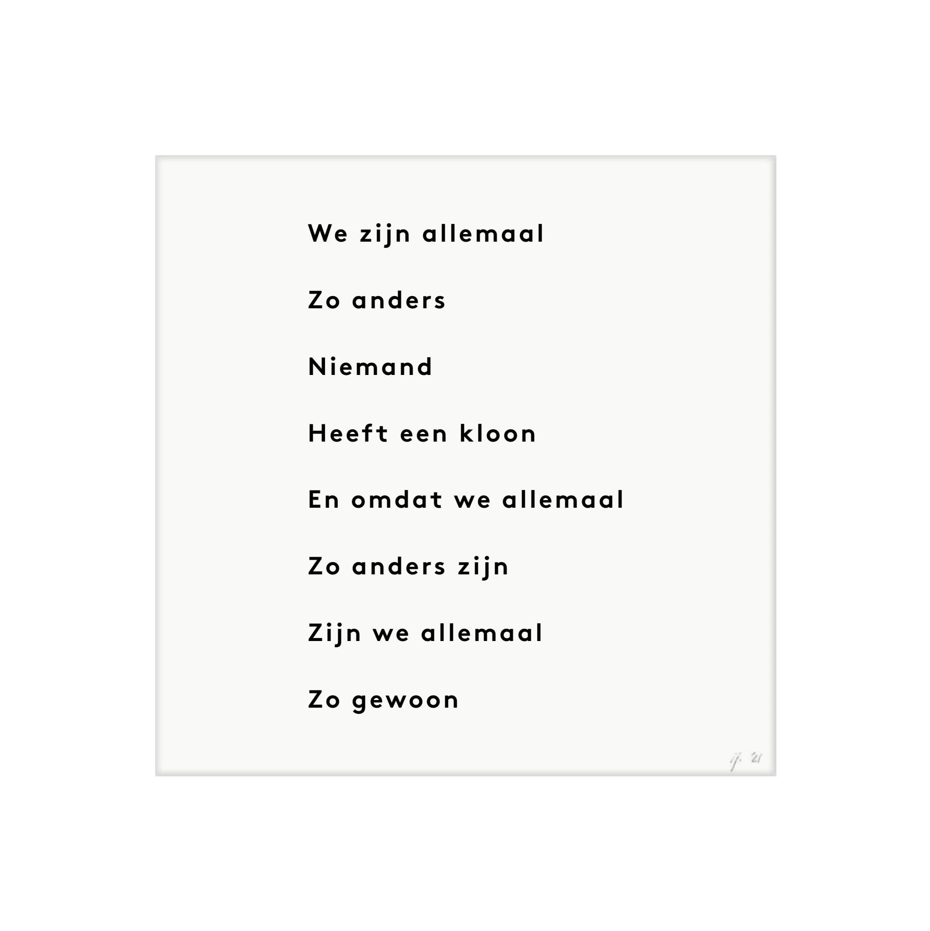 UC_Poster We zijn allemaal by Iris Jansen 30 x 30 cm