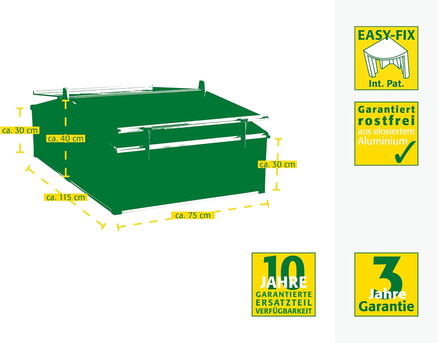 JUWEL Thermo Frühbeet Easy FIX 120/80 (für Palettenrahmen-Hochbeete 120x80 cm, rostfreie Aluprofile, 2 Fenster mit Windsicherung, 4 mm Hohlkammerplatten) 20222