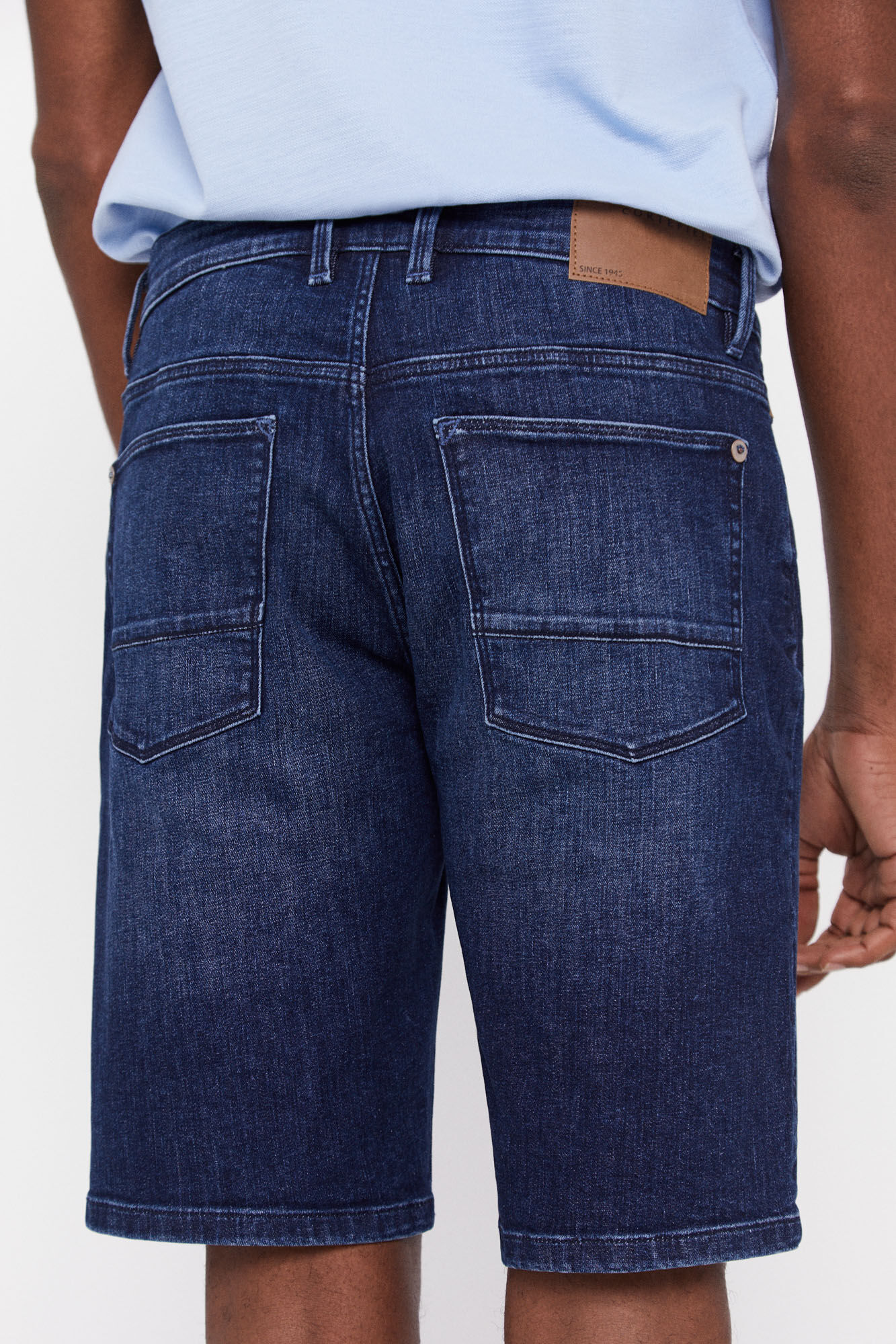 Bermuda jeans escura - Azul