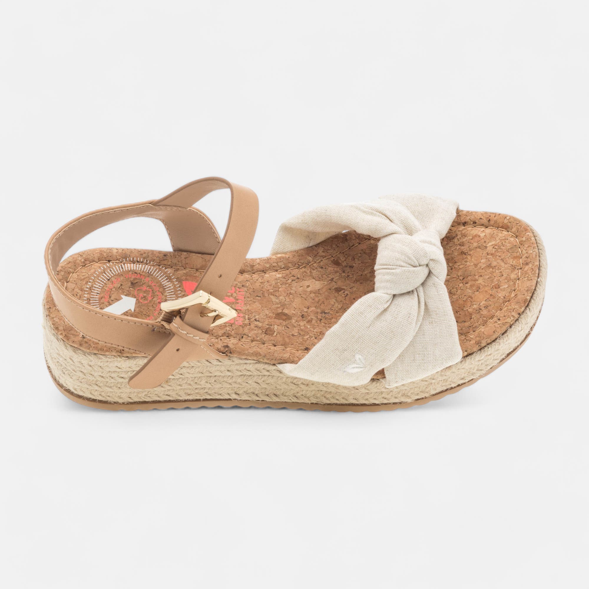 Espadrilles à talon compensé Femme beige