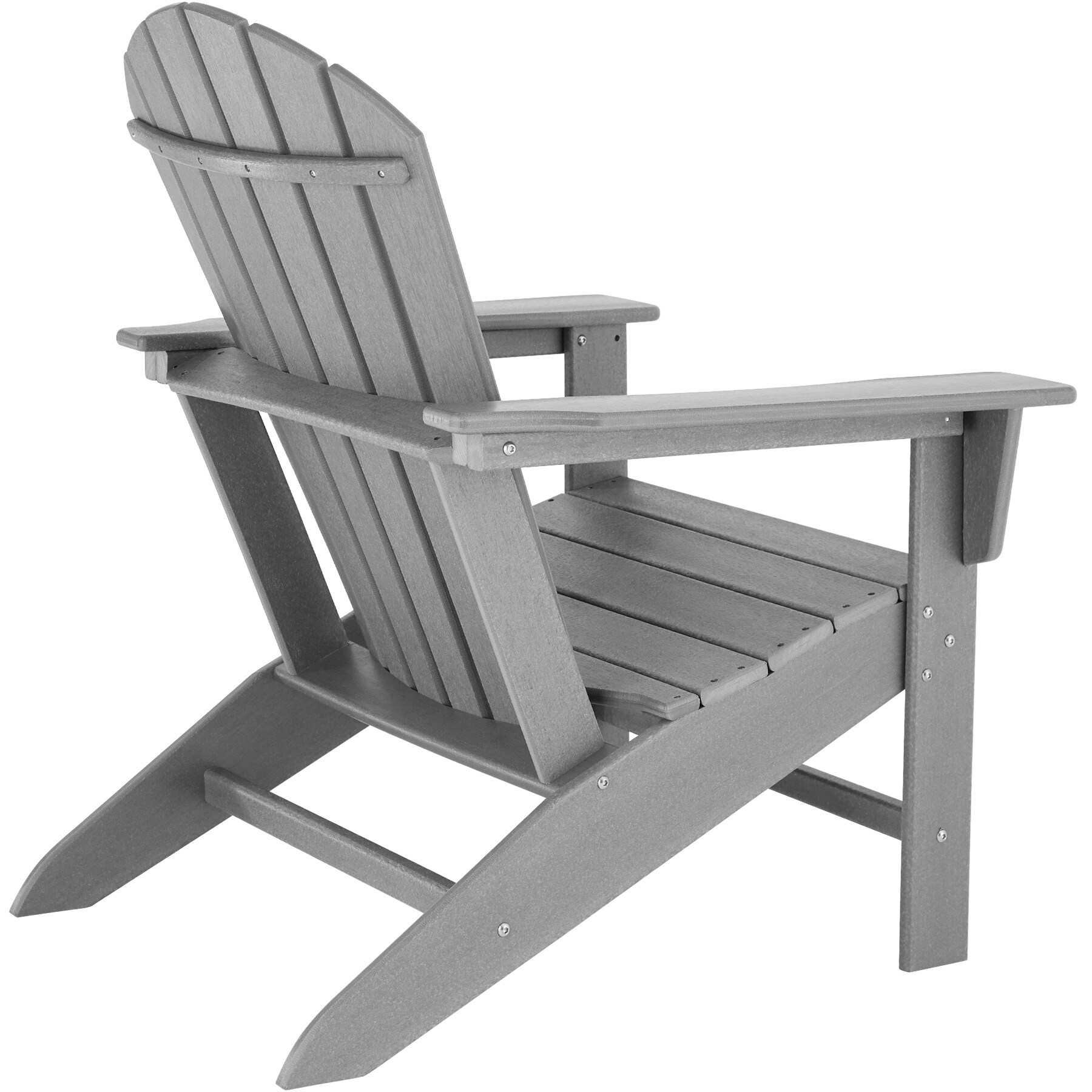 tectake® Gartenstuhl mit Fußablage, im Adirondack-Stil, hohe Rückenlehne und breite Armlehnen, Belastbarkeit Sitzfläche 120 kg