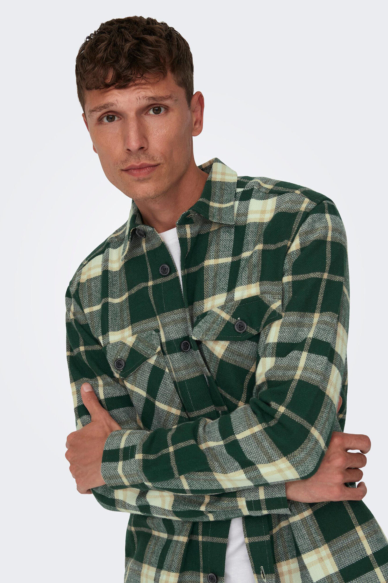 Camisa xadrez com bolsos