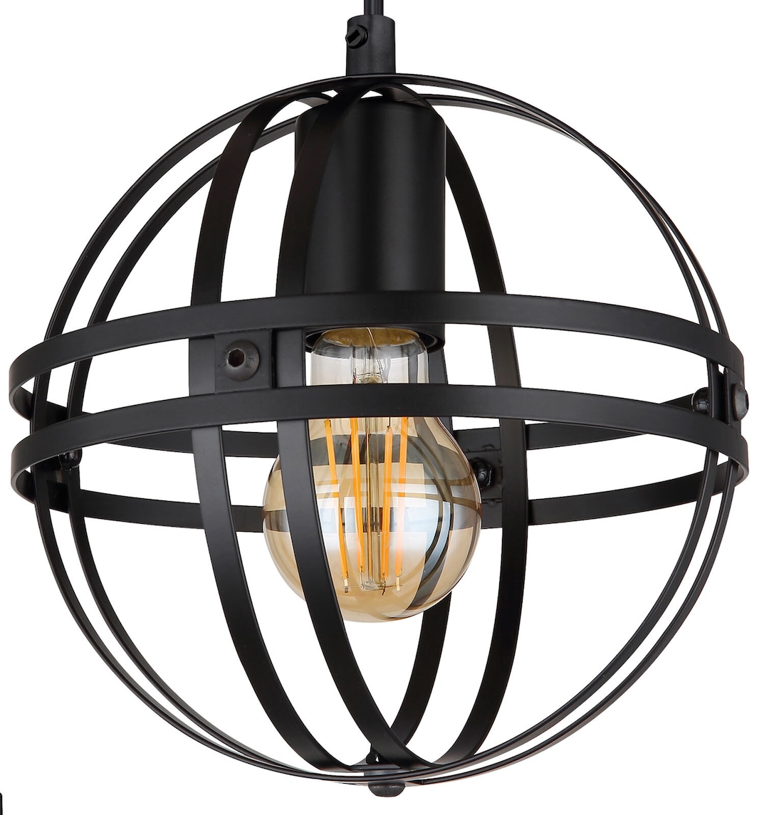 GLOBO Retrofit Pendelleuchte TAMARA 47 cm schwarz