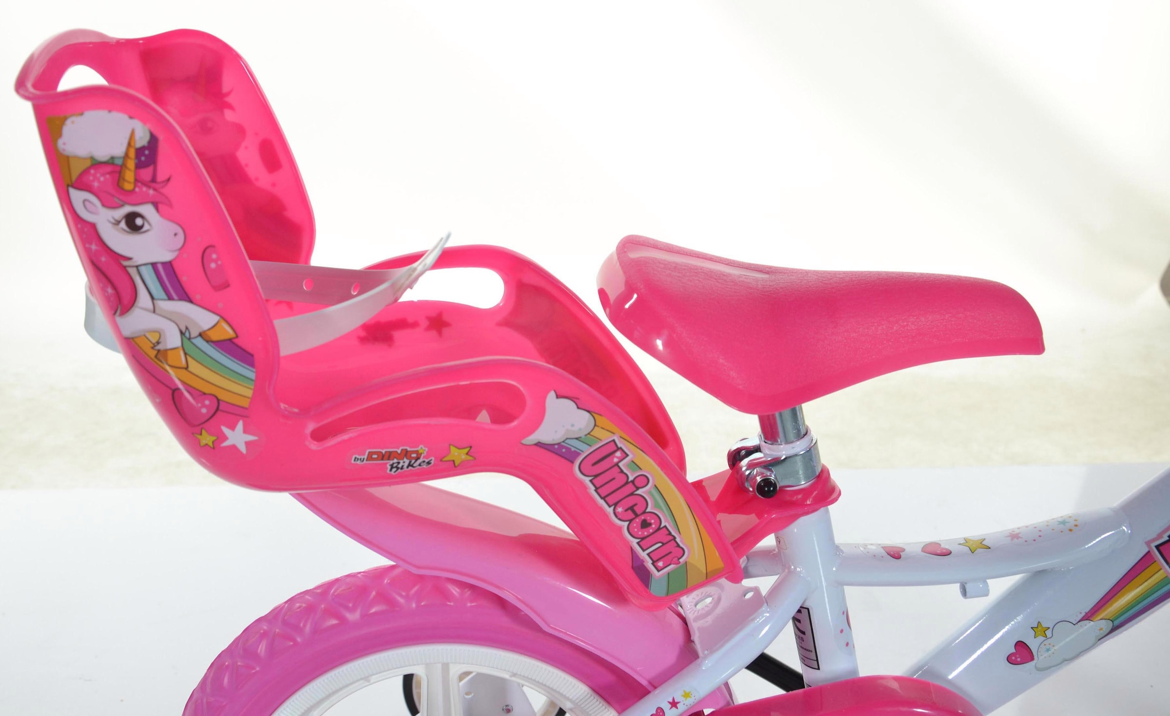 Dino Kinderfahrrad »Unicorn Einhorn« 1 Gang mit Stützrädern, Korb und Puppensitz