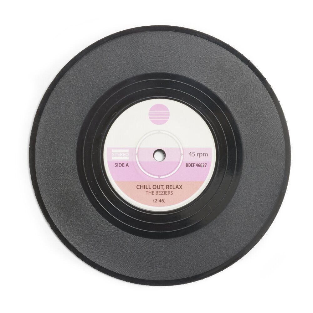 Dessous de verre forme vinyle Ø10,5cm 4 pièces
