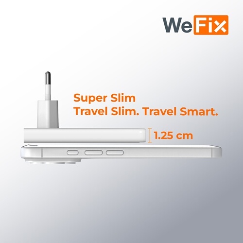 Chargeur pour téléphone mobile Wefix de voyage secteur 45 W Plat Blanc