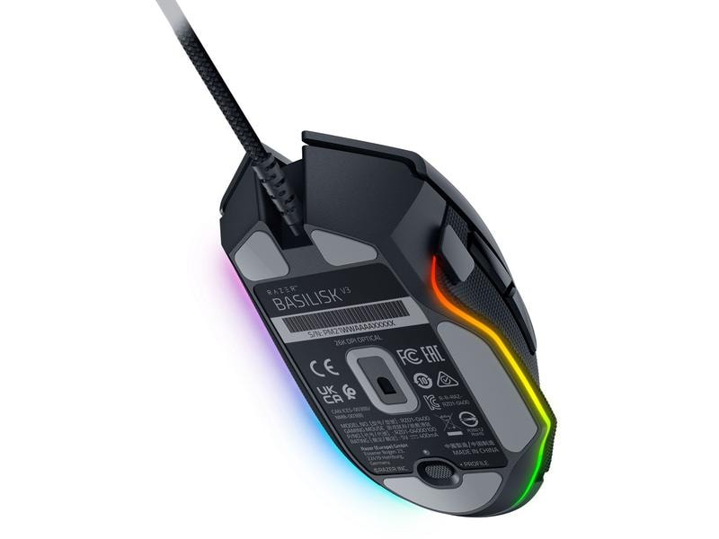 Razer Gaming-Maus Basilisk V3 Ergonomische Gaming-Mouse mit programmierbaren Tasten und RGB-Beleuchtung