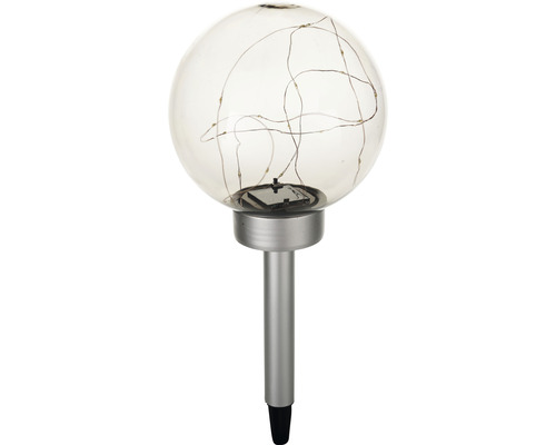 LED Vintage Solar Globe IP44 met grondpen, warm wit, RVS kleur, helder, Ø 200 mm