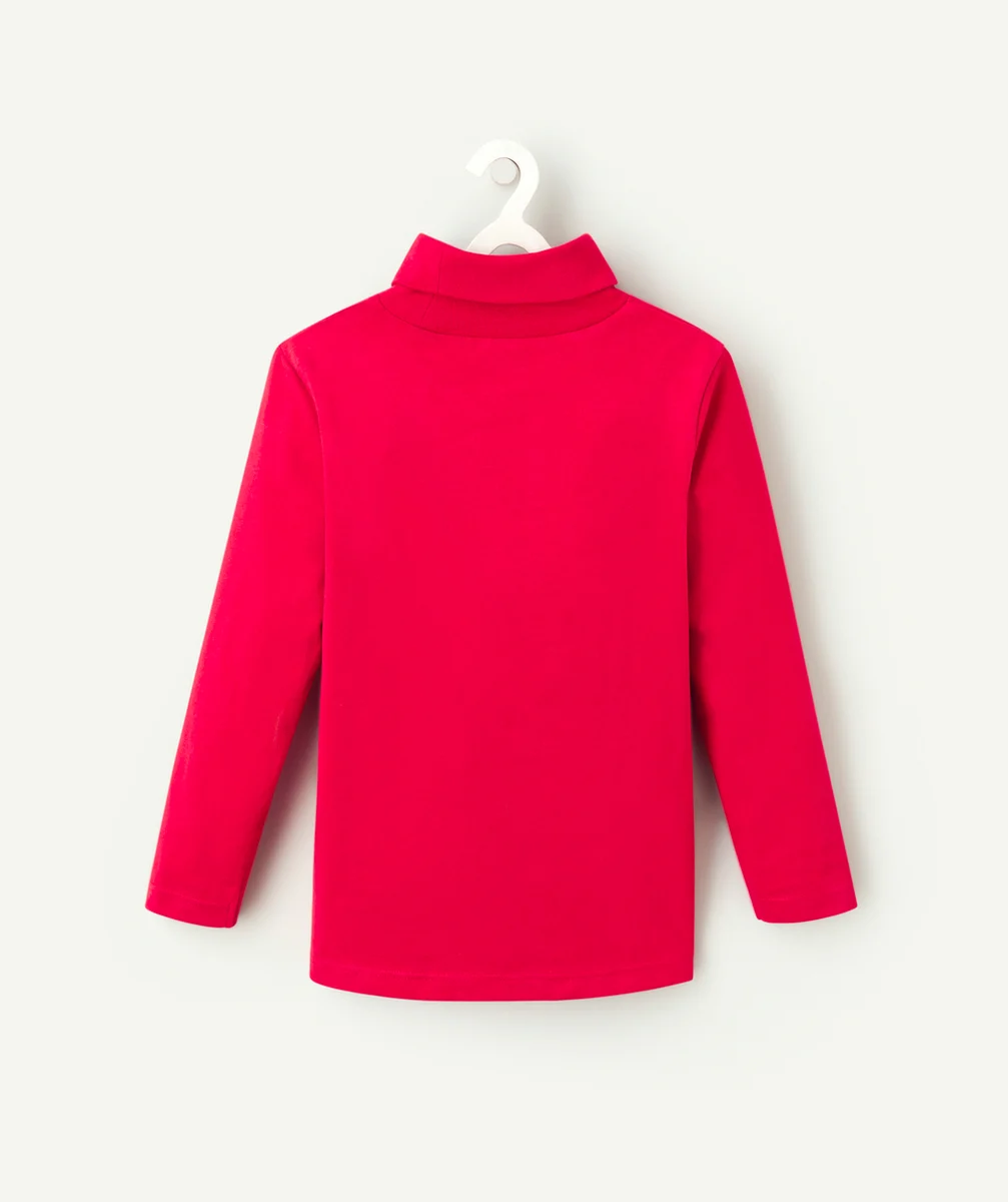 SOUS-PULL GARÇON EN COTON ROUGE COL ROULÉ