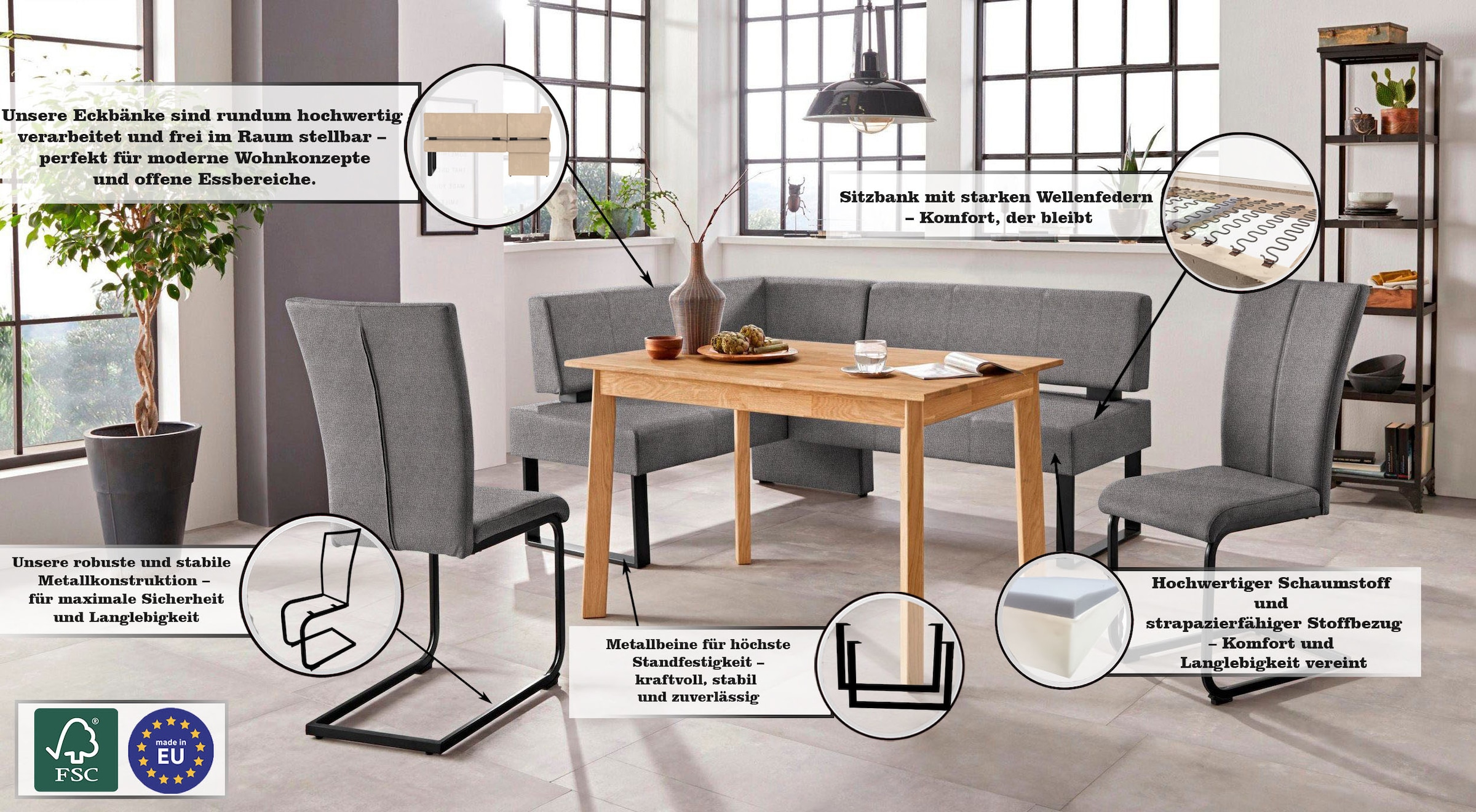 Home affaire Freischwinger »Oliver« () 2 Stk.Stuhl belastbar bis 120 Kg