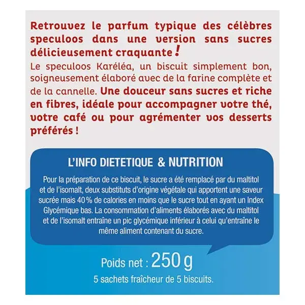 Biscoitos Speculoos Sem Açúcar Karéléa 250g