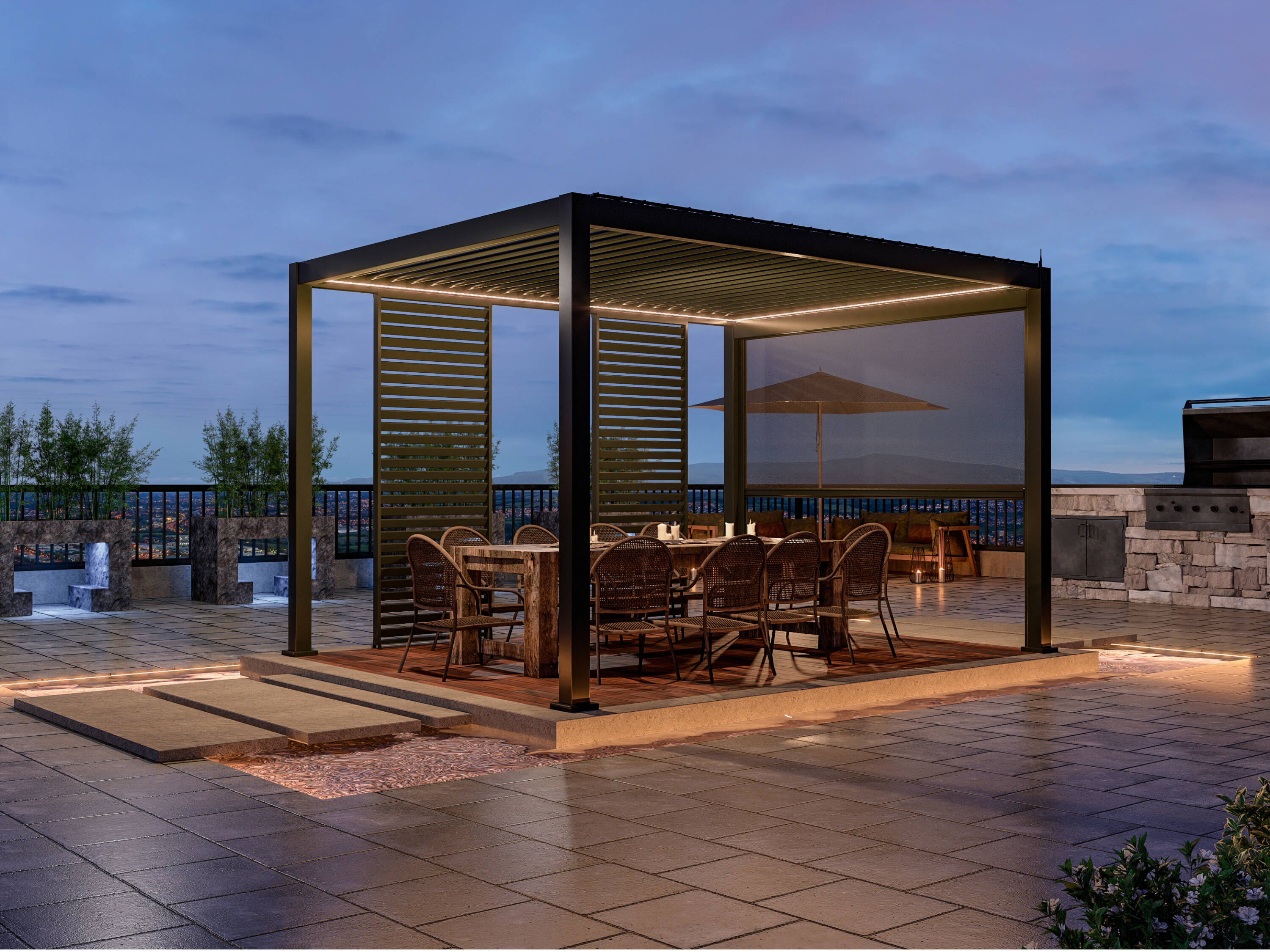 Mirador Deluxe 300 x 400 cm elektrische overkapping - antraciet