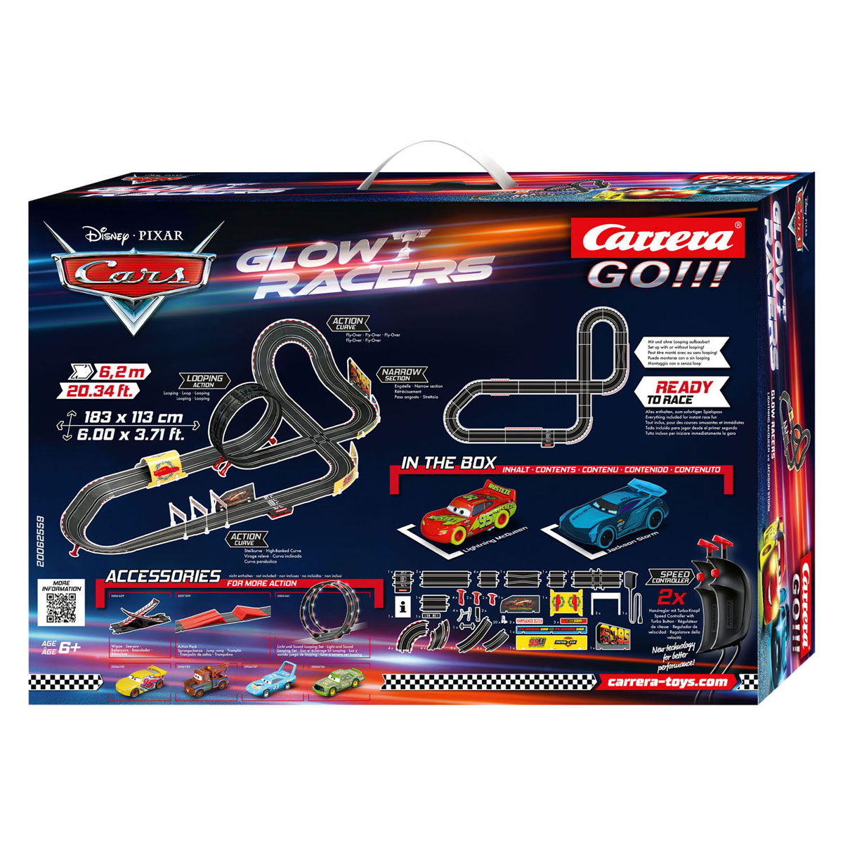 Carrera GO!!! Racebaan - Disney Cars Glow Racers