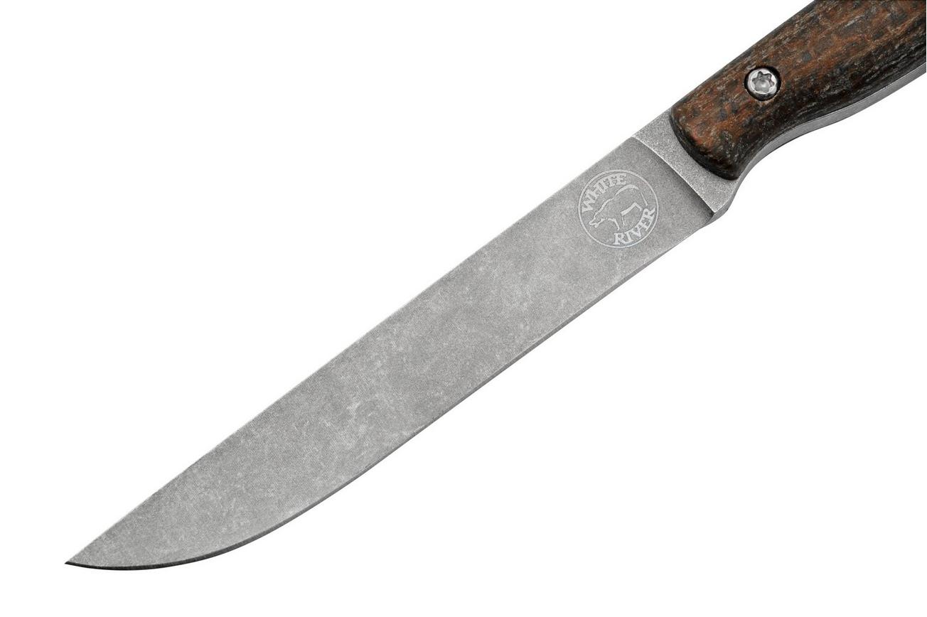 White River Exodus 3, Natural Canvas Micarta, Kydex schede, vaststaand mes