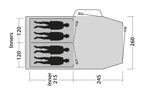 Outwell Springwood 4SG Tunnelzelt Blau für 4 Personen