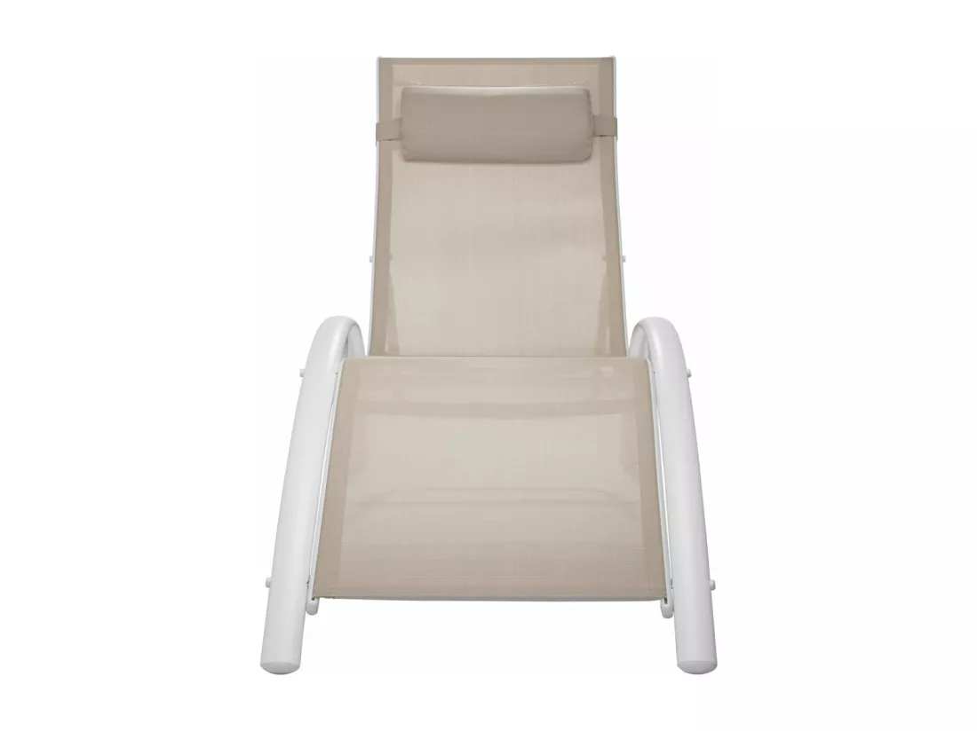 Lot de 2 transats beige 158 x 59 x 81.5 cm 2208194