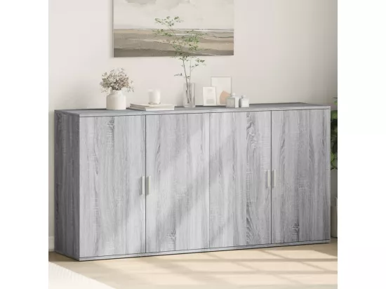 Buffets 2 pcs sonoma gris 79x38x80 cm bois d'ingénierie