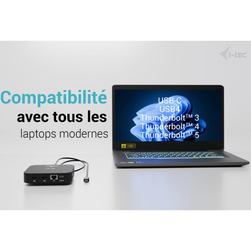 i-tec USB-C Dual HDMI Docking Station with Power Delivery 100 W + Universal Charger 100W