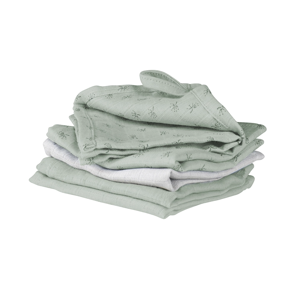 roba Organic Waschlappen 5er Set frosty green