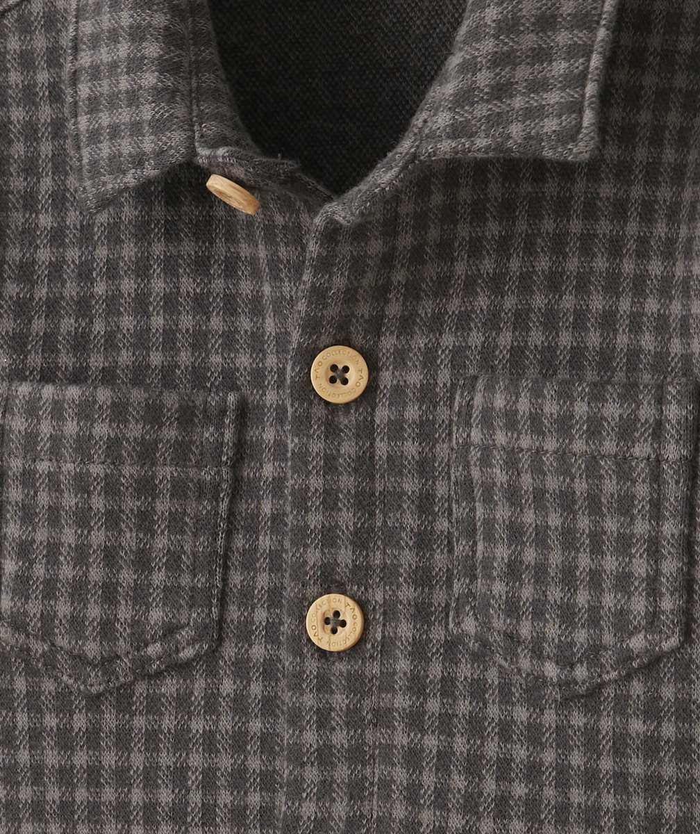 CHEMISE À CARREAUX BÉBÉ GARÇON GRIS ET NOIR AVEC POCHES