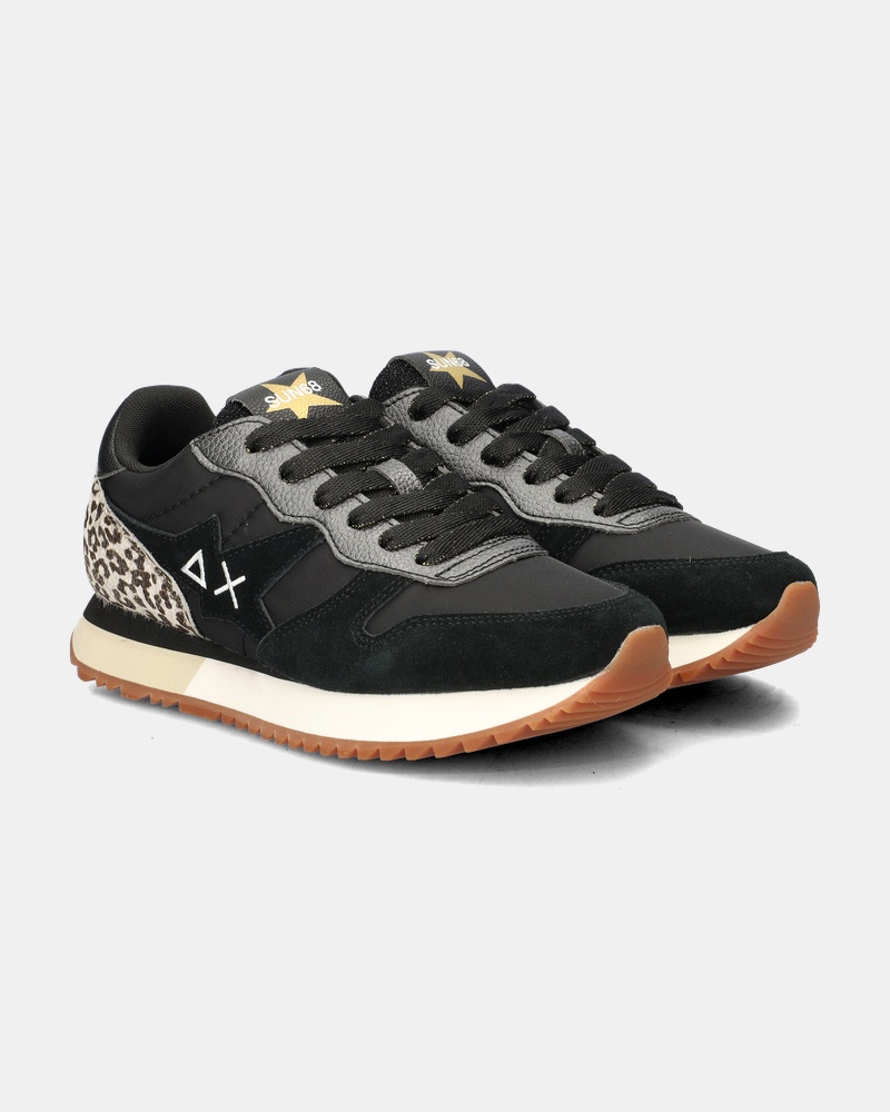 Sun 68 Stargirl Animal Lage sneakers  - zwart
